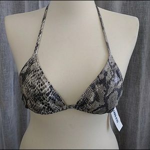Old Navy Snakeskin Triangle Bikini Top